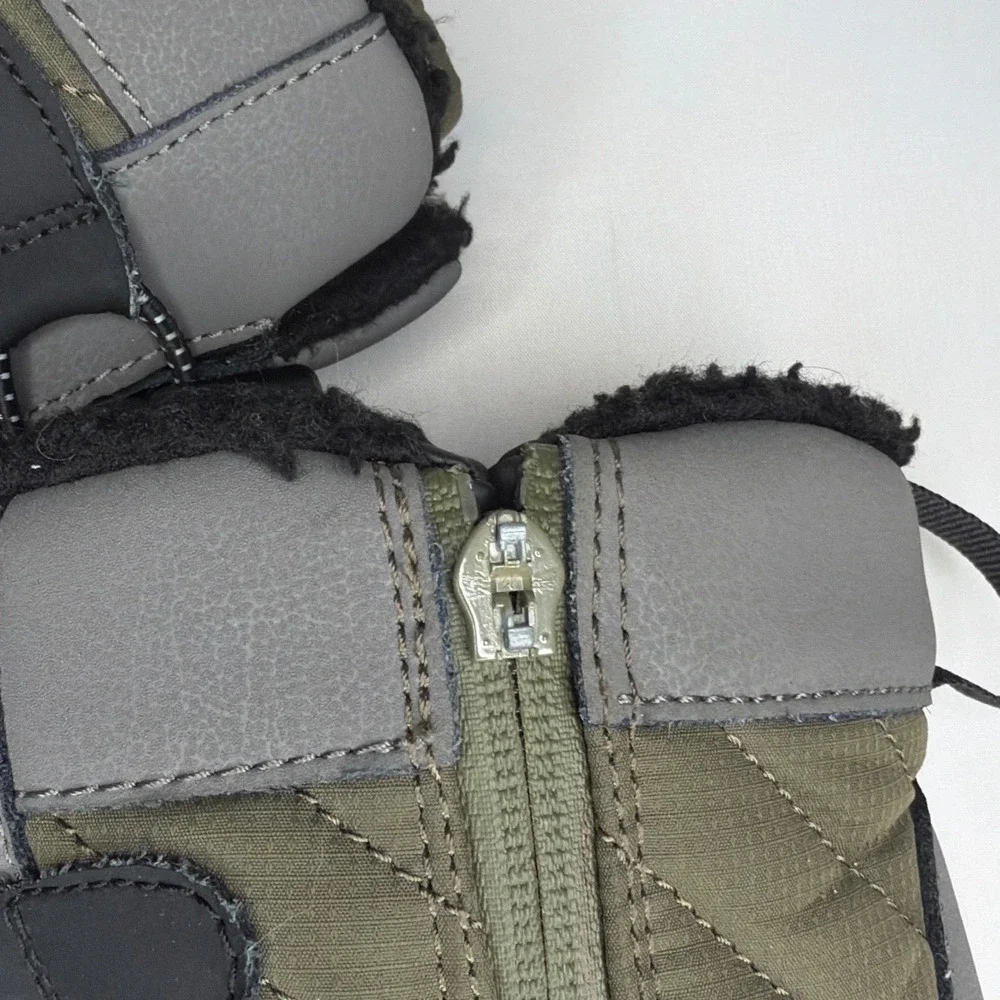 All in Motion Boys Snow Boots Olive Green Gray Thermolite Winter Size 3